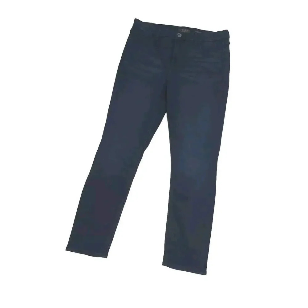 JEN7 7 FOR ALL MANKIND ANKLE Skinny Jeans Women Sz 12 New Stretch High-rise Blue
